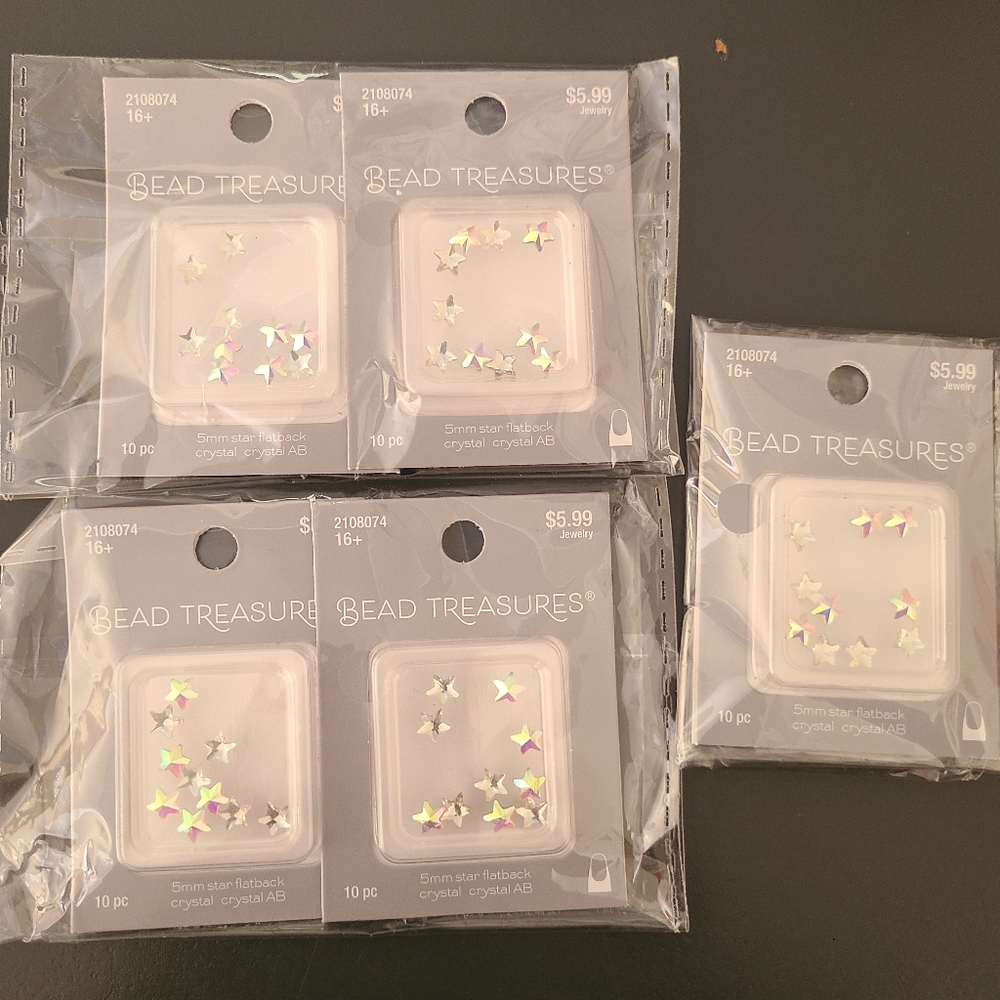 🆕️Bead Treasures Star Flatback AB Crystals